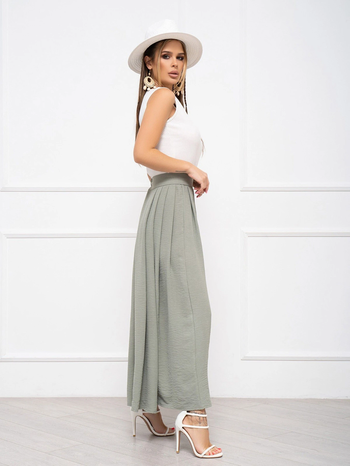 Юбки ISSA Plus модель 13938_olive Фото