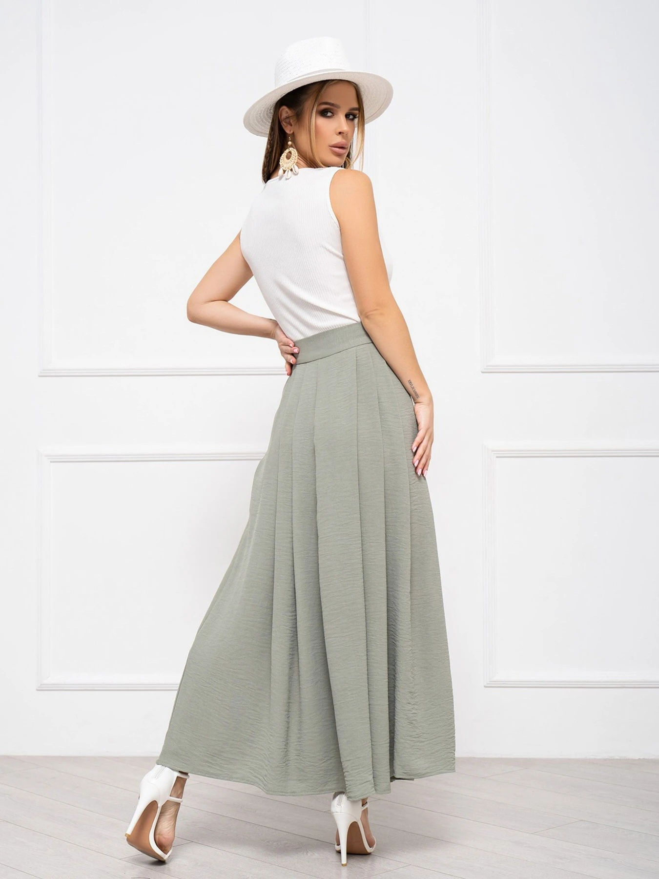 Юбки ISSA Plus модель 13938_olive Фото