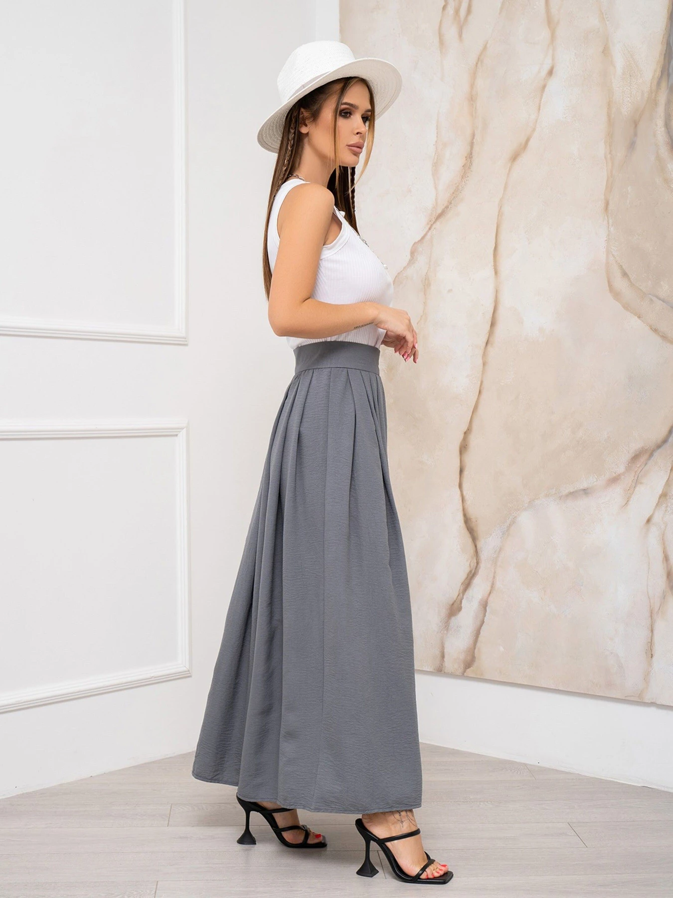 Юбки ISSA Plus модель 13938_grey Фото