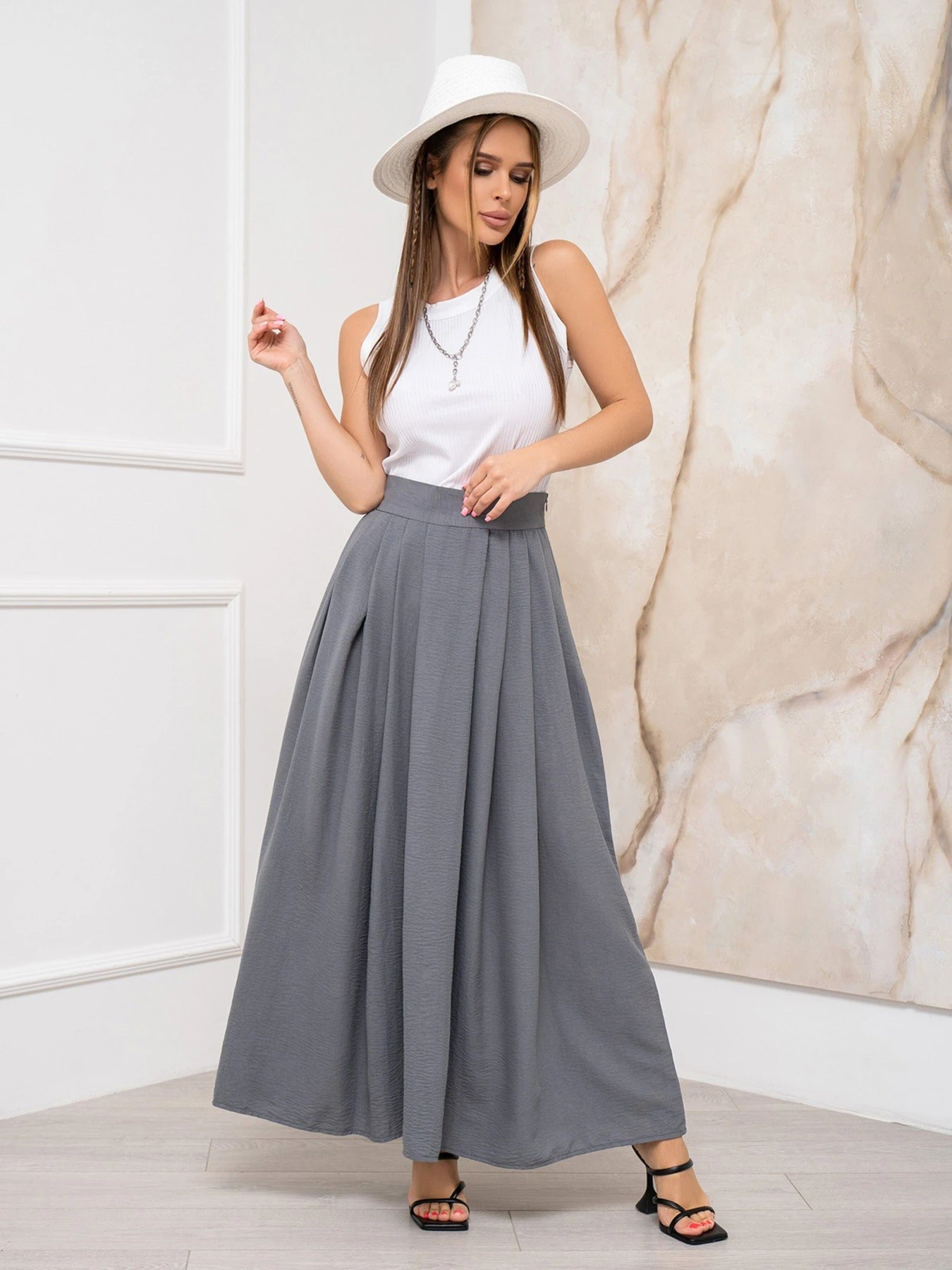 Юбки ISSA Plus модель 13938_grey Фото