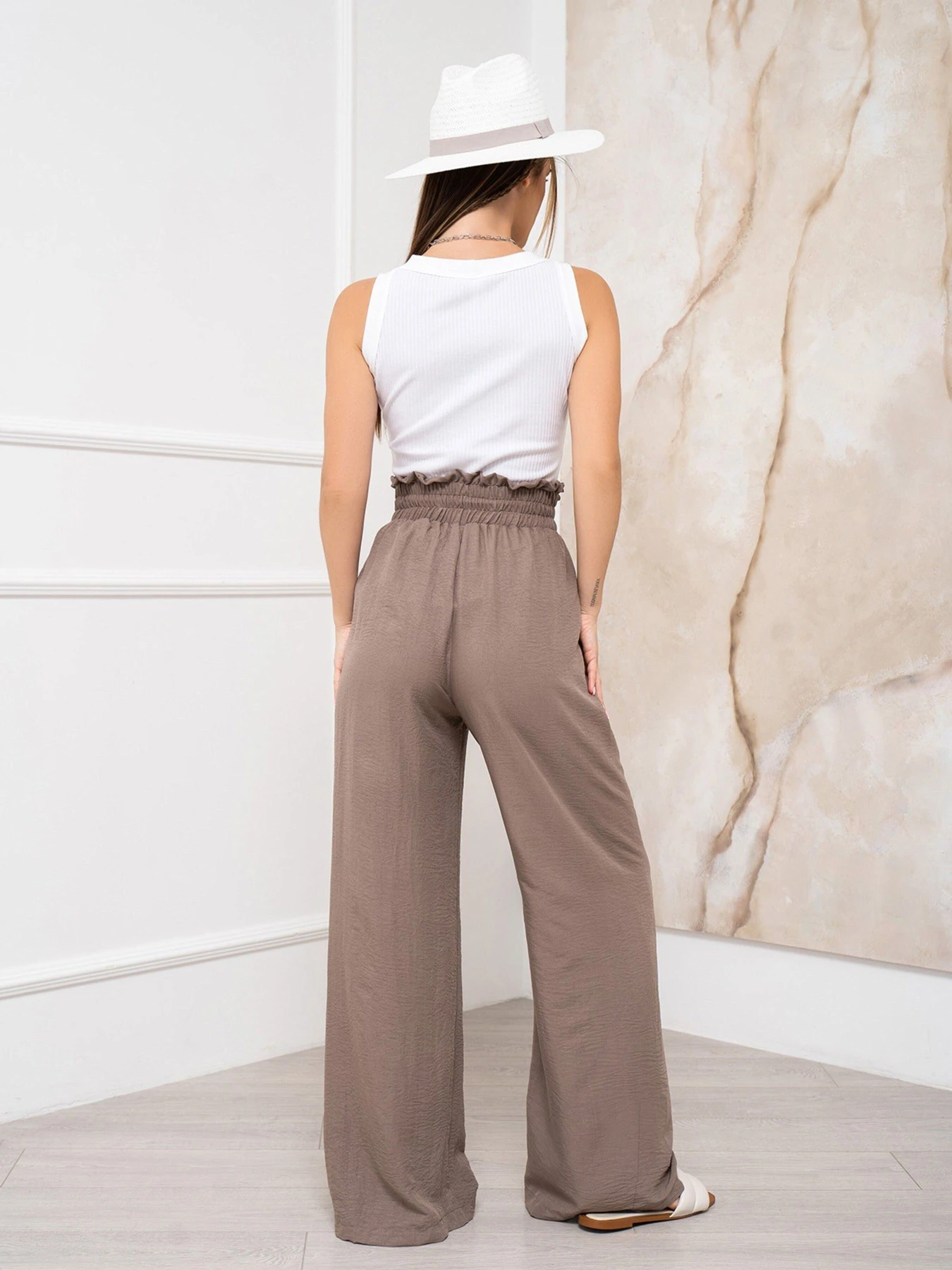 Штани ISSA Plus модель 13939_brown Штани ISSA Plus модель 13939_brown Фото