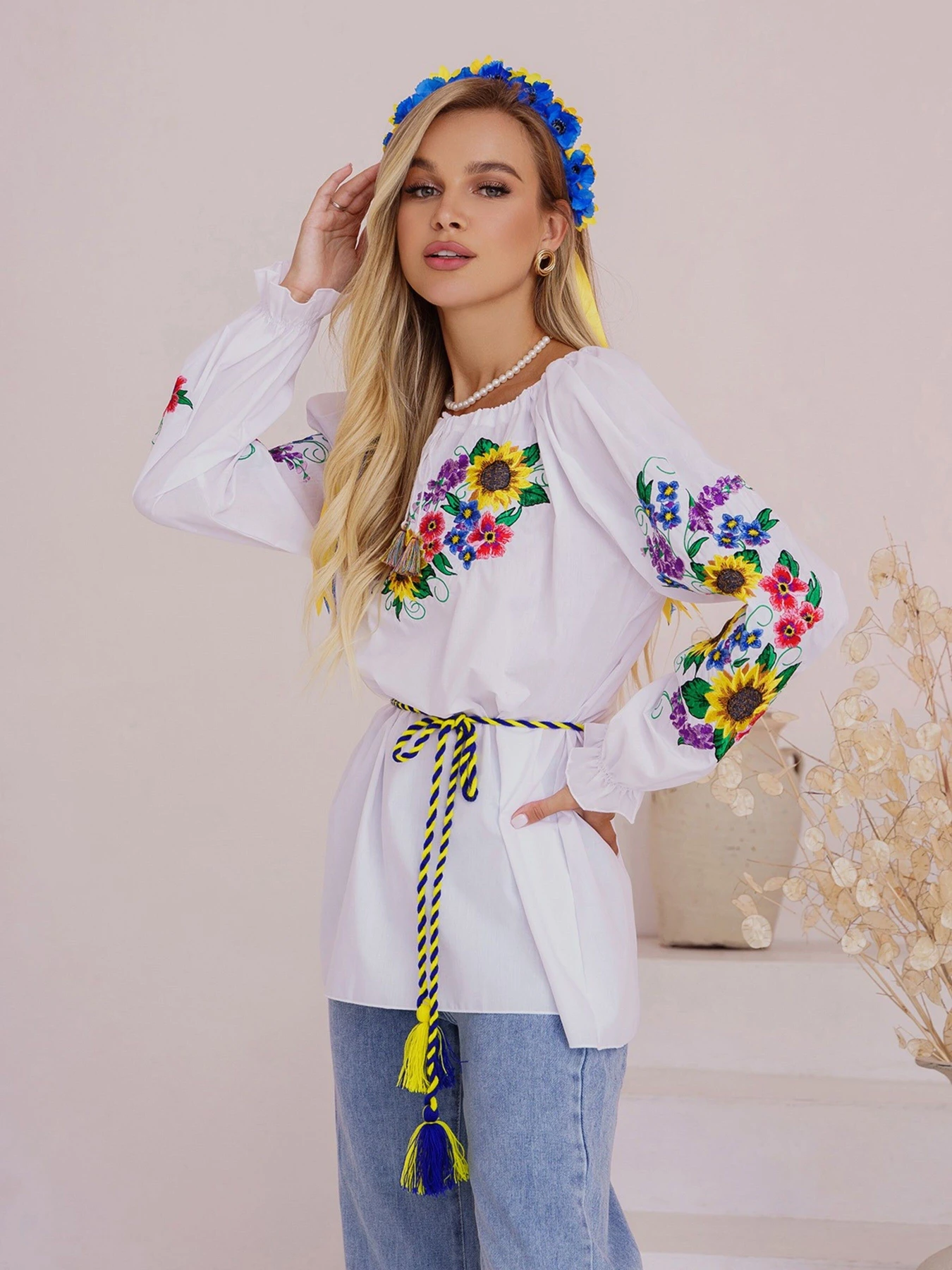 Вышиванки ISSA Plus модель WN20-305_белый Фото