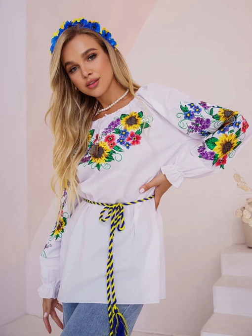 Вишиванки ISSA Plus модель WN20-305_белый Фото