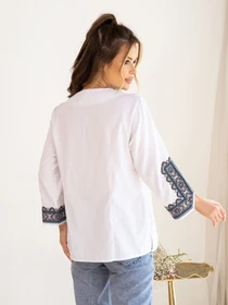Вышиванки ISSA Plus модель WN20-487_whiteblue Фото