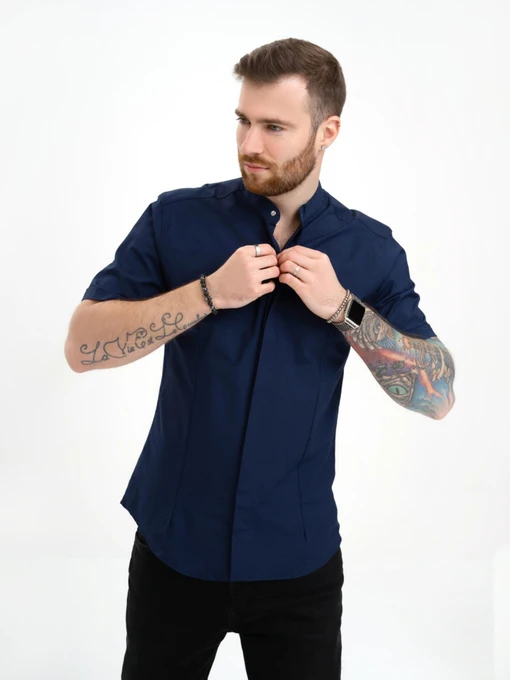 Рубашки ISSA Plus модель GN4-128_darkblue Фото