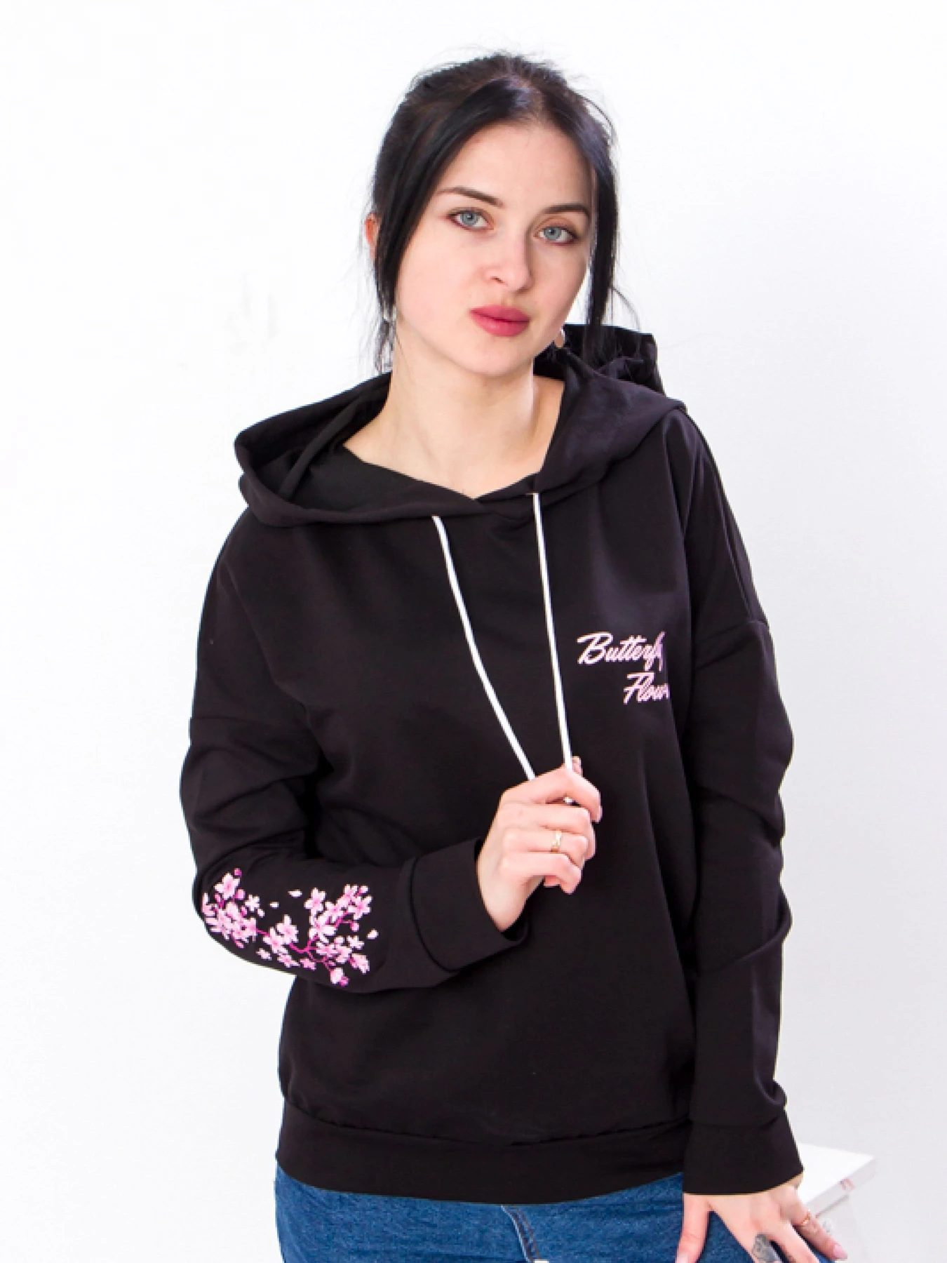 Худи и свитшоты Носи своє модель 8155-057-33-chornij-sakura Худи и свитшоты Носи своє модель 8155-057-33-chornij-sakura Фото