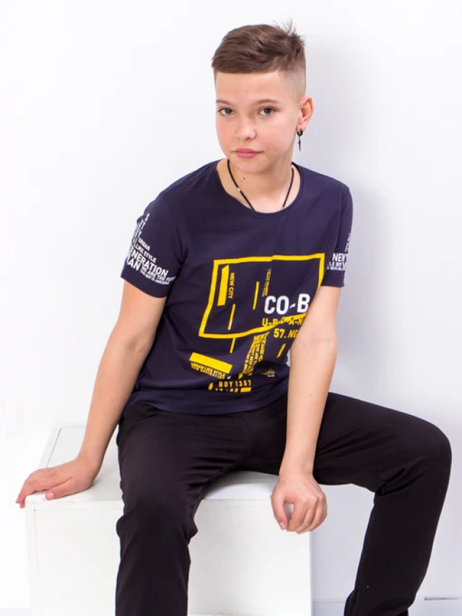 Футболки и поло Носи своє модель 6021-4-chornilxno-sinj-so-v Фото