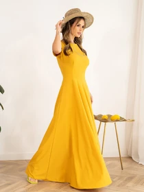 Сукні ISSA Plus модель 13995_mustard Фото
