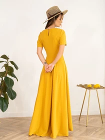 Сукні ISSA Plus модель 13995_mustard Фото