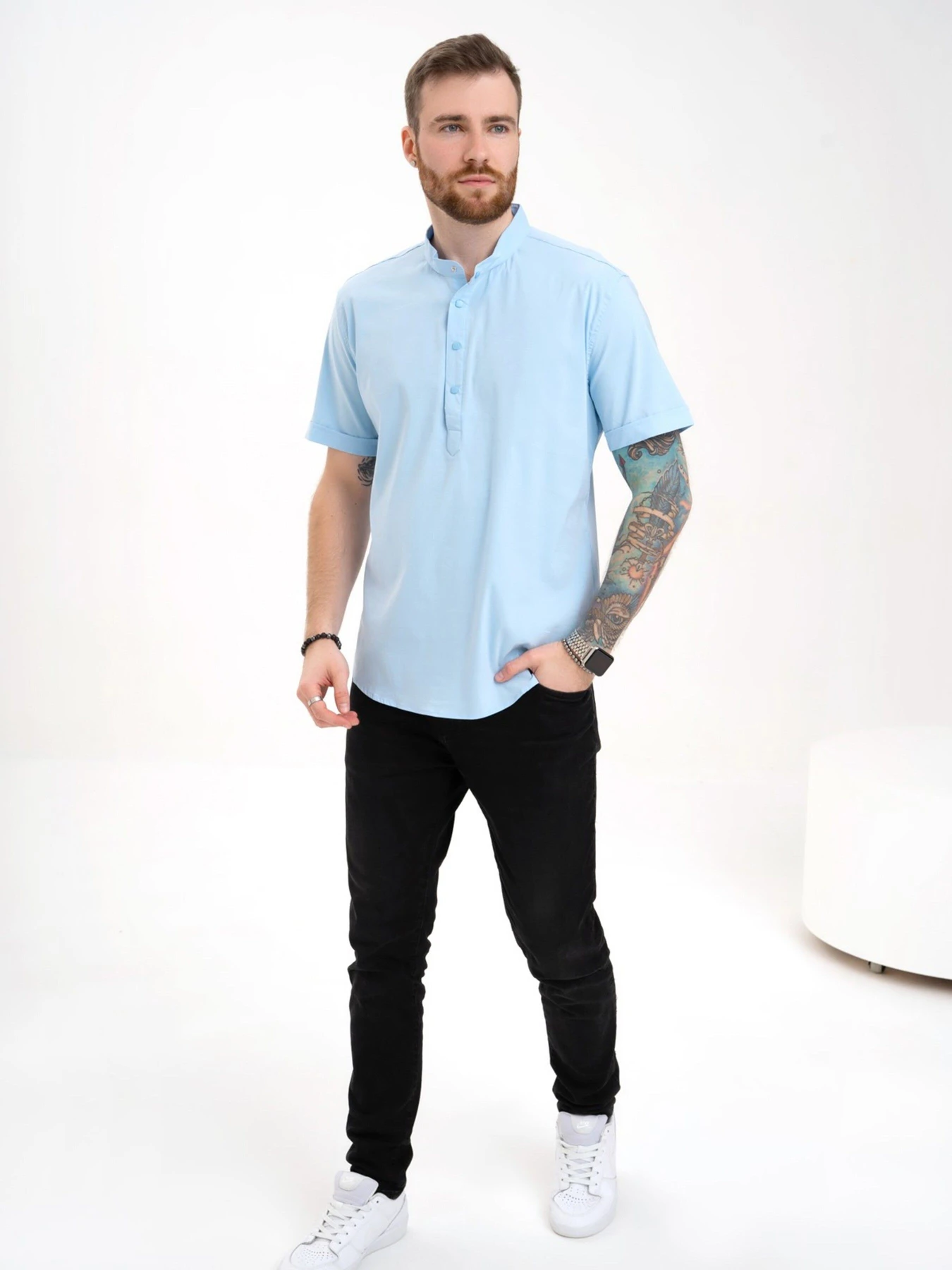 Сорочки ISSA Plus модель GN4-129_lightblue Сорочки ISSA Plus модель GN4-129_lightblue Фото