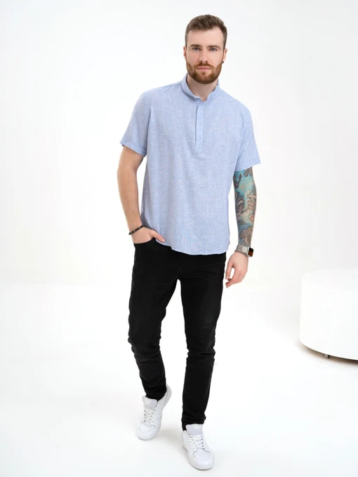 Рубашки ISSA Plus модель GN4-130_lightblue Фото