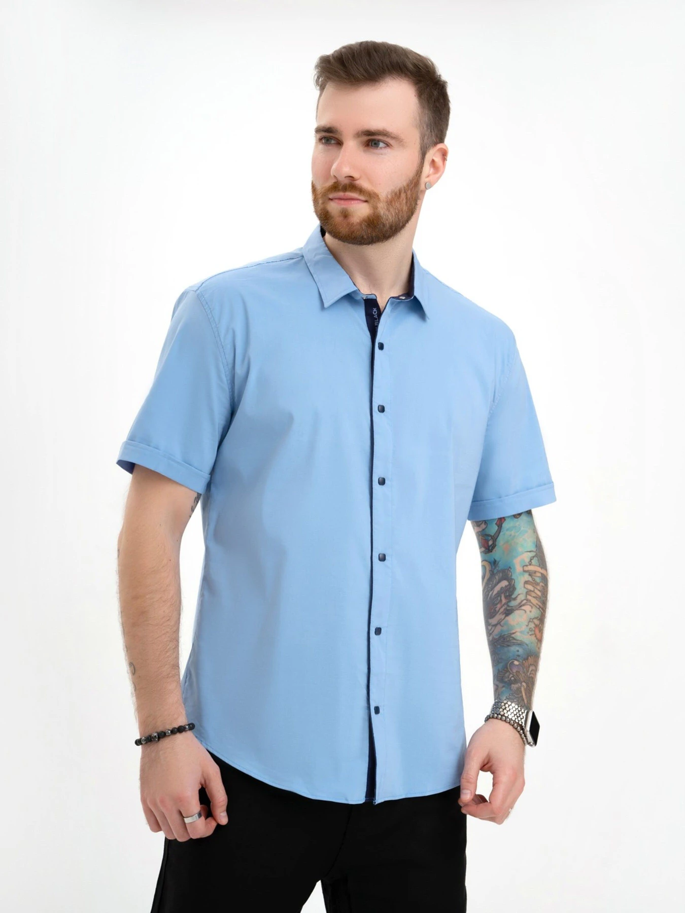 Сорочки ISSA Plus модель GN4-133_lightblue Сорочки ISSA Plus модель GN4-133_lightblue Фото