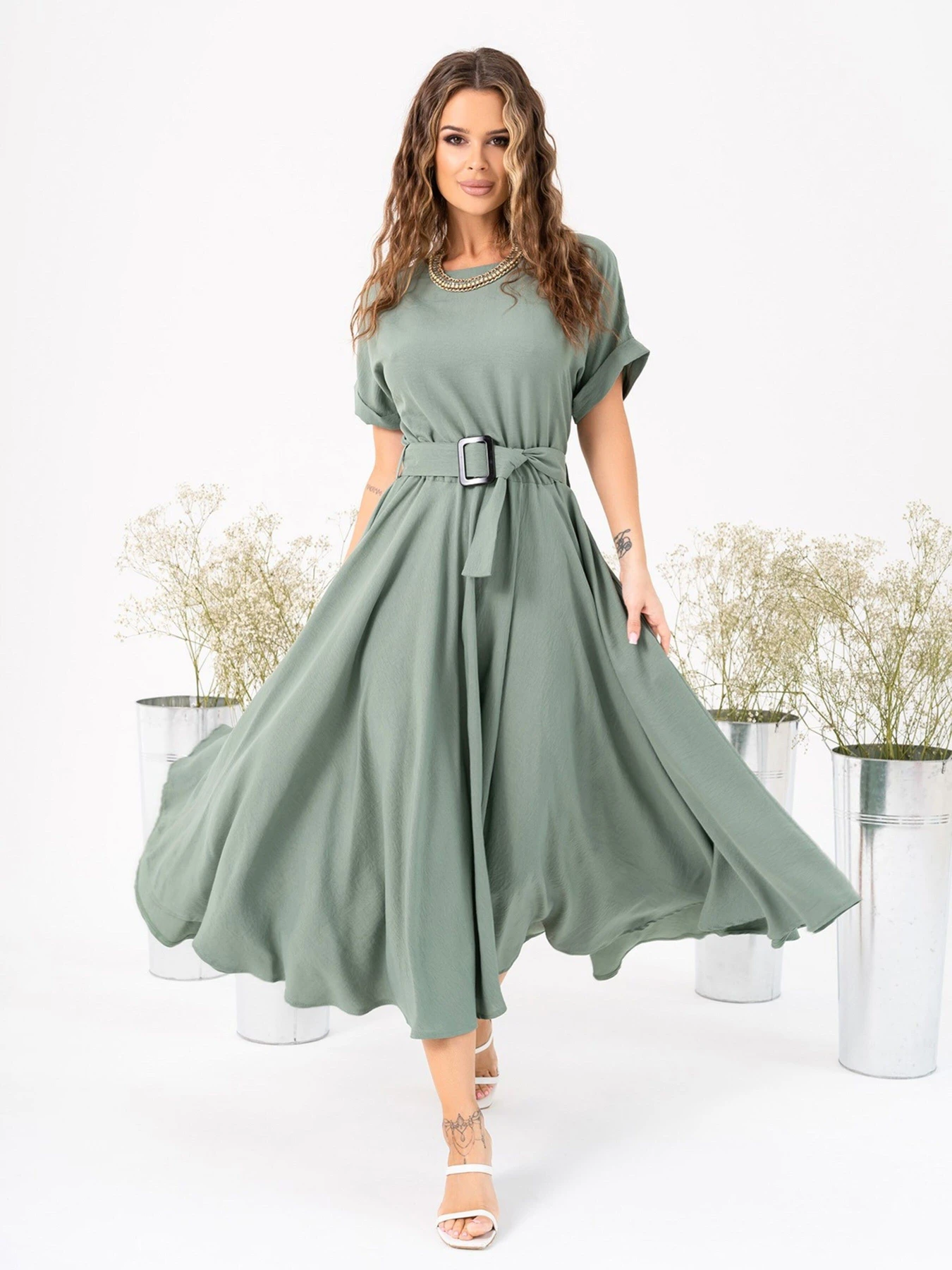 Сукні ISSA Plus модель 13998_khaki Фото
