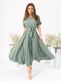 Сукні ISSA Plus модель 13998_khaki Фото