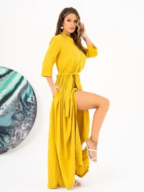 Сукні ISSA Plus модель 14013_mustard Фото