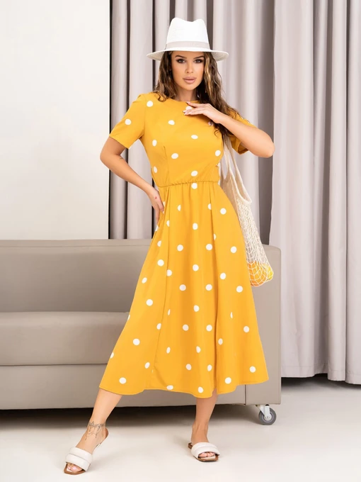Сукні ISSA Plus модель 14034_mustard Фото