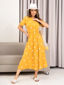 Платья ISSA Plus модель 14034_mustard Фото
