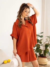 Костюмы ISSA Plus модель 13982_terracotta Фото