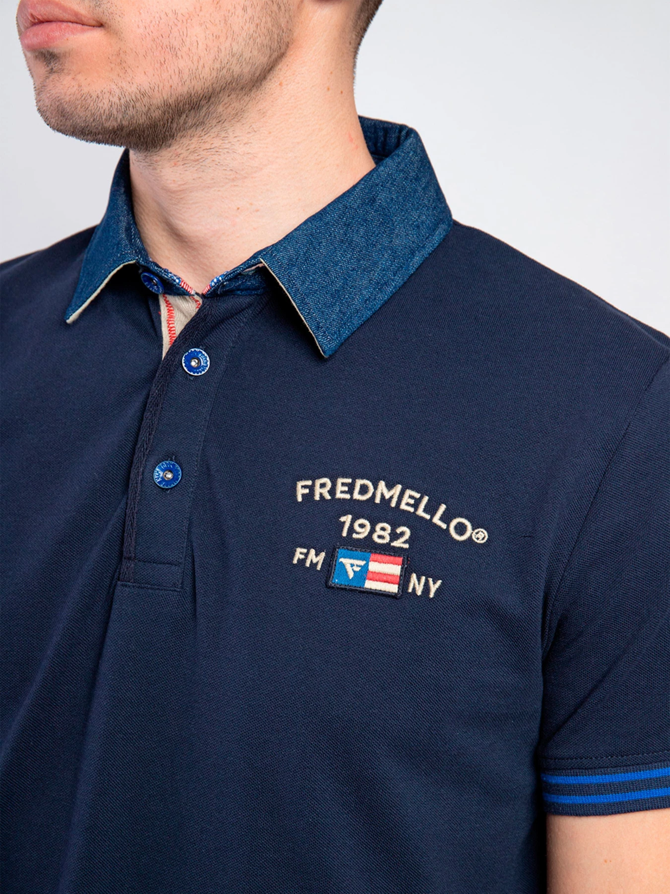 Футболки и поло Fred Mello модель FM23S23QC_BLUE Футболки и поло Fred Mello модель FM23S23QC_BLUE Фото