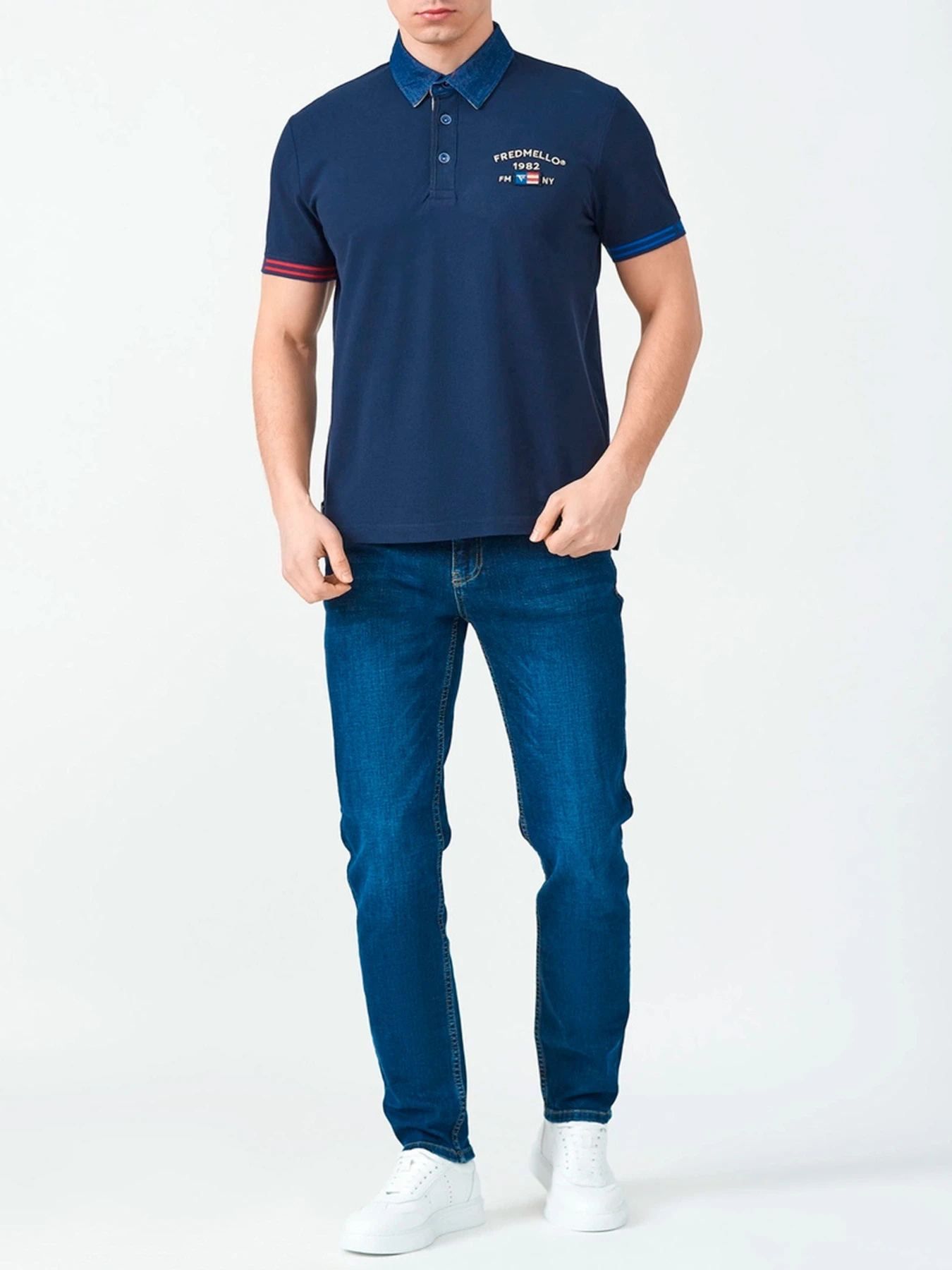 Футболки и поло Fred Mello модель FM23S23QC_BLUE Футболки и поло Fred Mello модель FM23S23QC_BLUE Фото