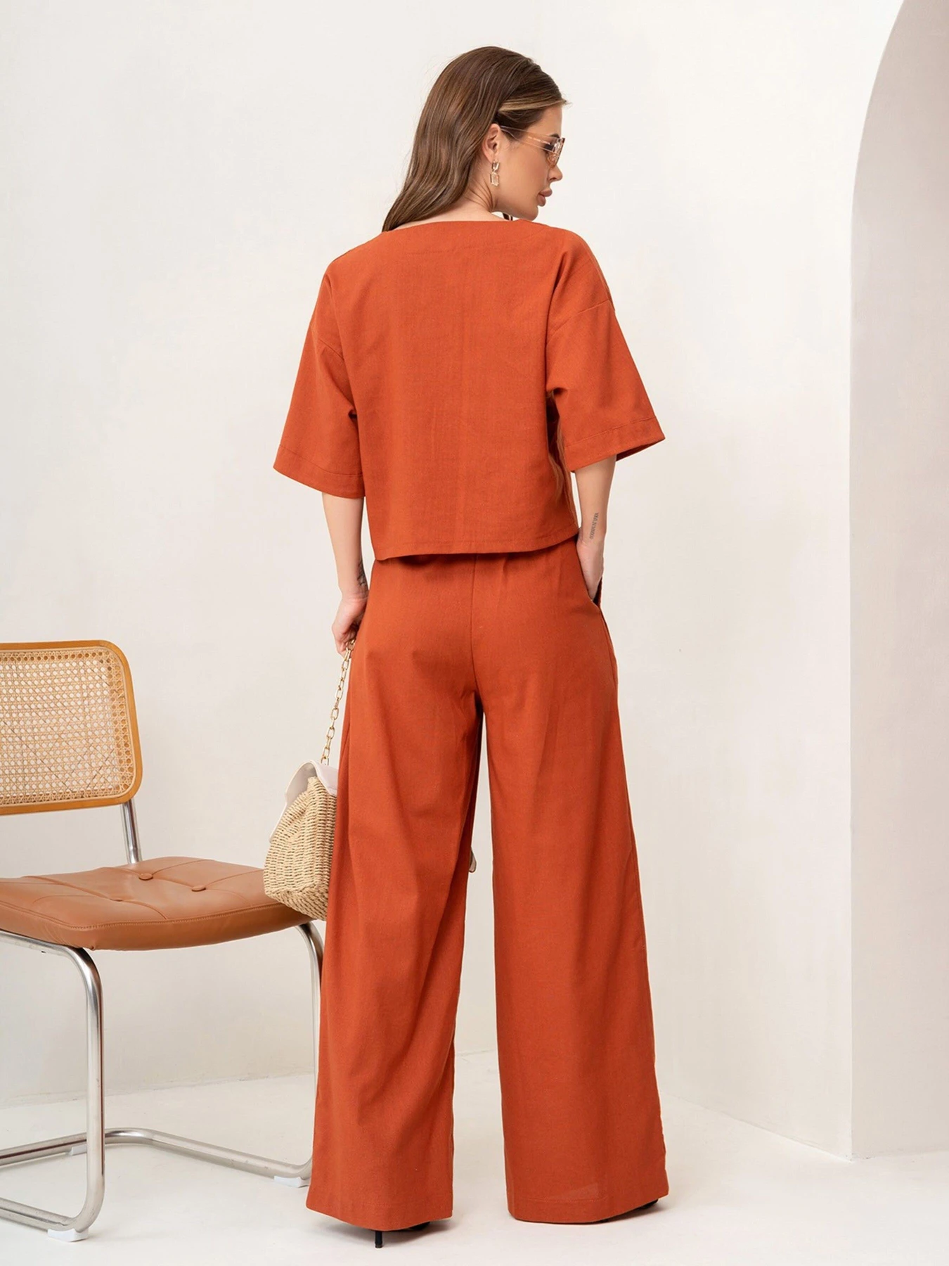 Костюмы ISSA Plus модель 14047_terracotta Фото