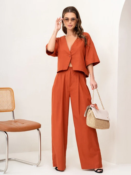 Костюмы ISSA Plus модель 14047_terracotta Фото
