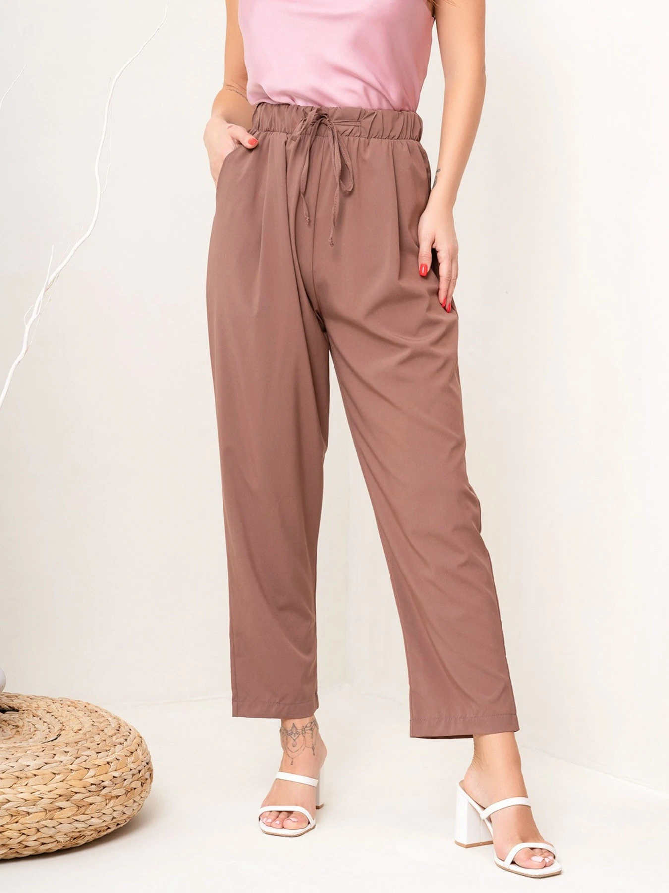 Штани ISSA Plus модель 14050_brown Штани ISSA Plus модель 14050_brown Фото