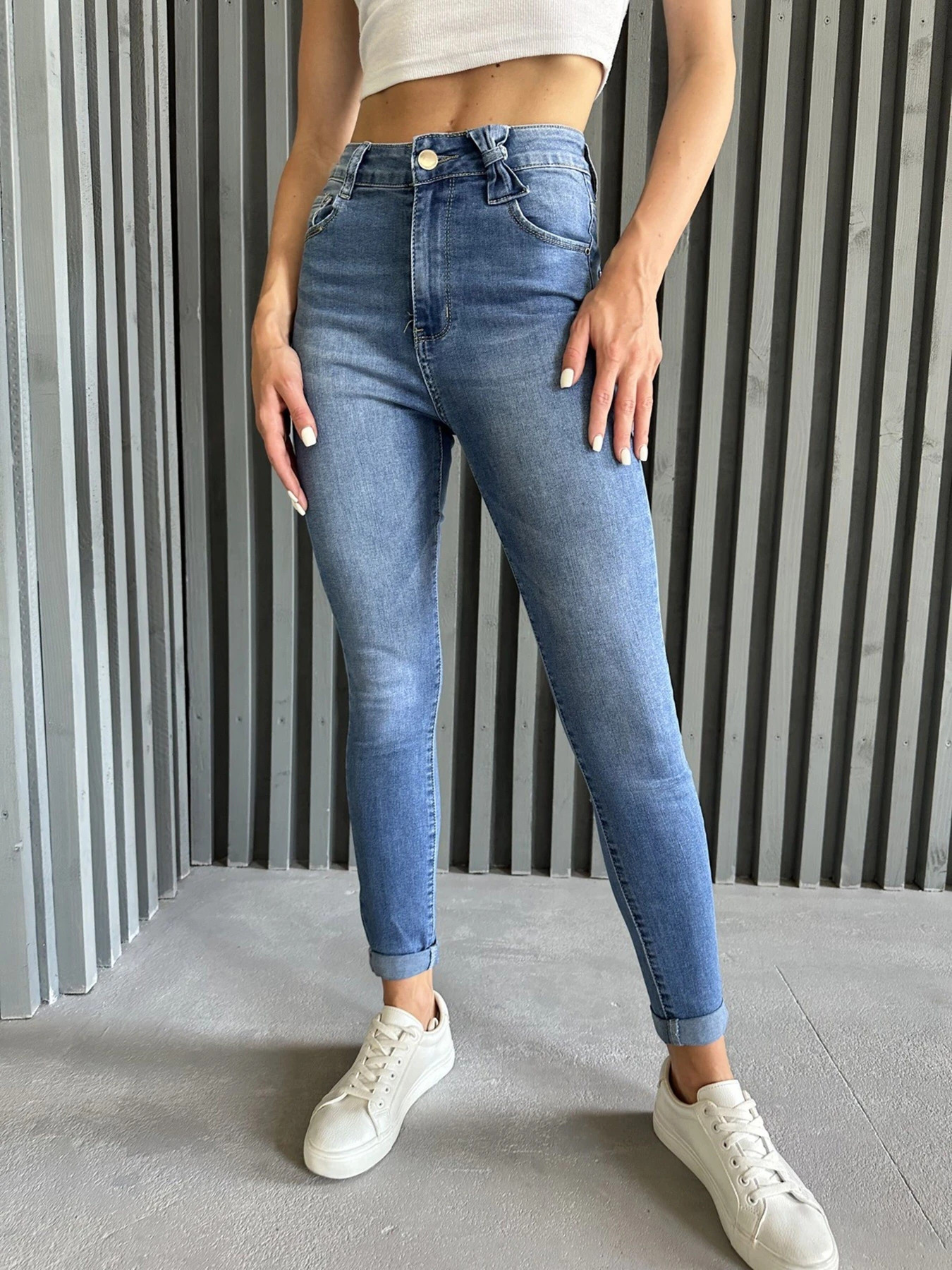 Джинсы ISSA Plus модель WN20-497_blue Джинсы ISSA Plus модель WN20-497_blue Фото