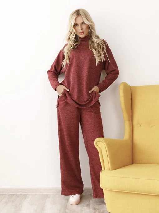 Костюми ISSA Plus модель 12253_burgundy Фото