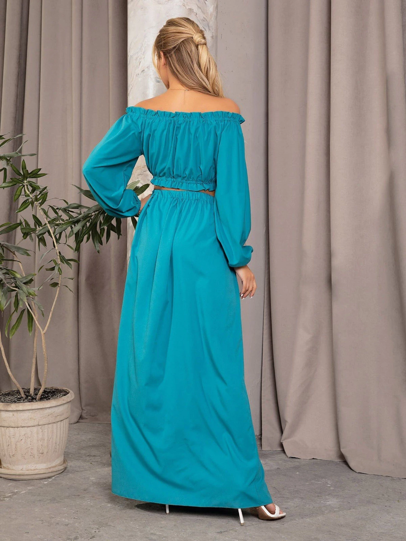 Костюмы ISSA Plus модель 12690_turquoise Костюмы ISSA Plus модель 12690_turquoise Фото