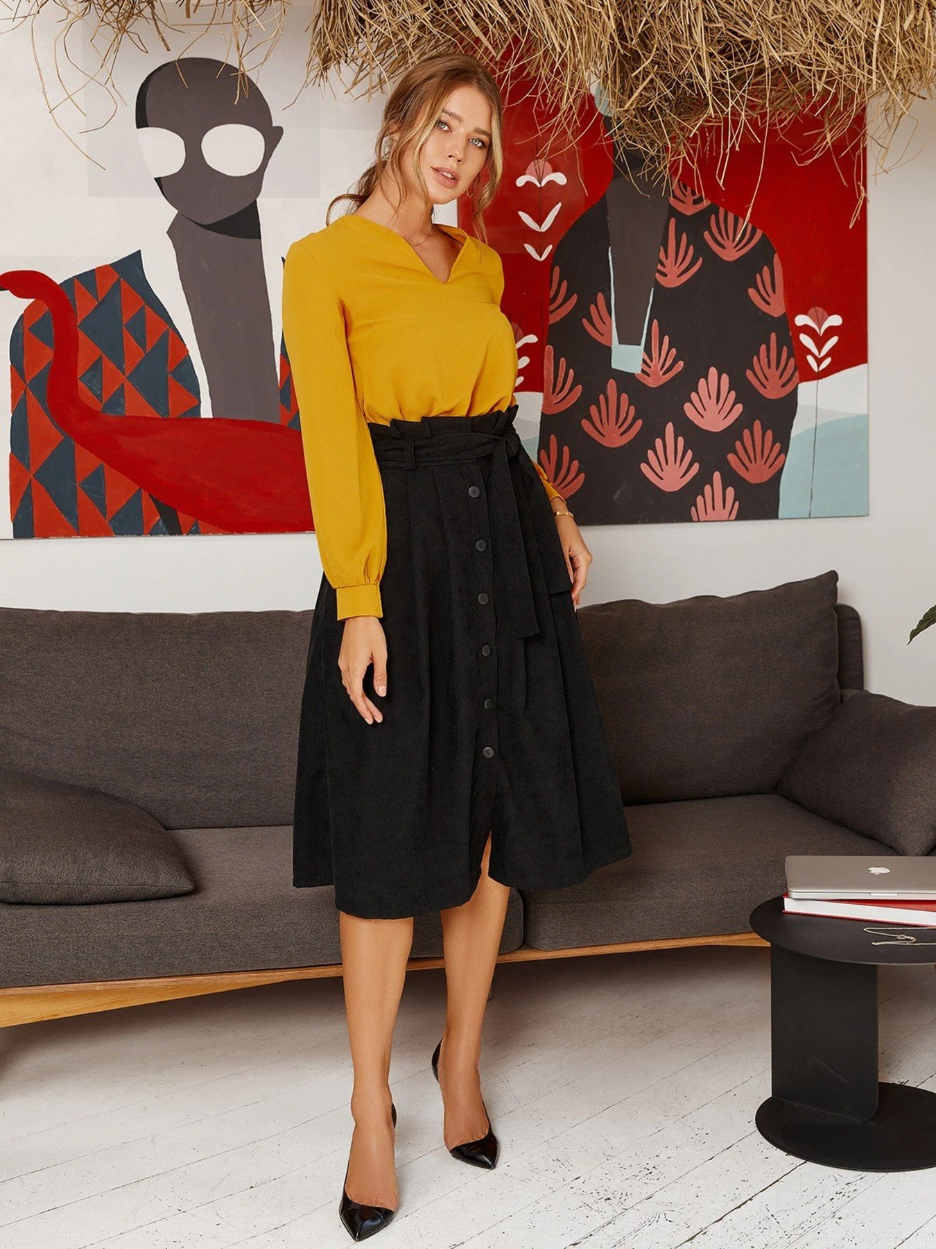 Спідниці ISSA Plus модель 12867_black Спідниці ISSA Plus модель 12867_black Фото
