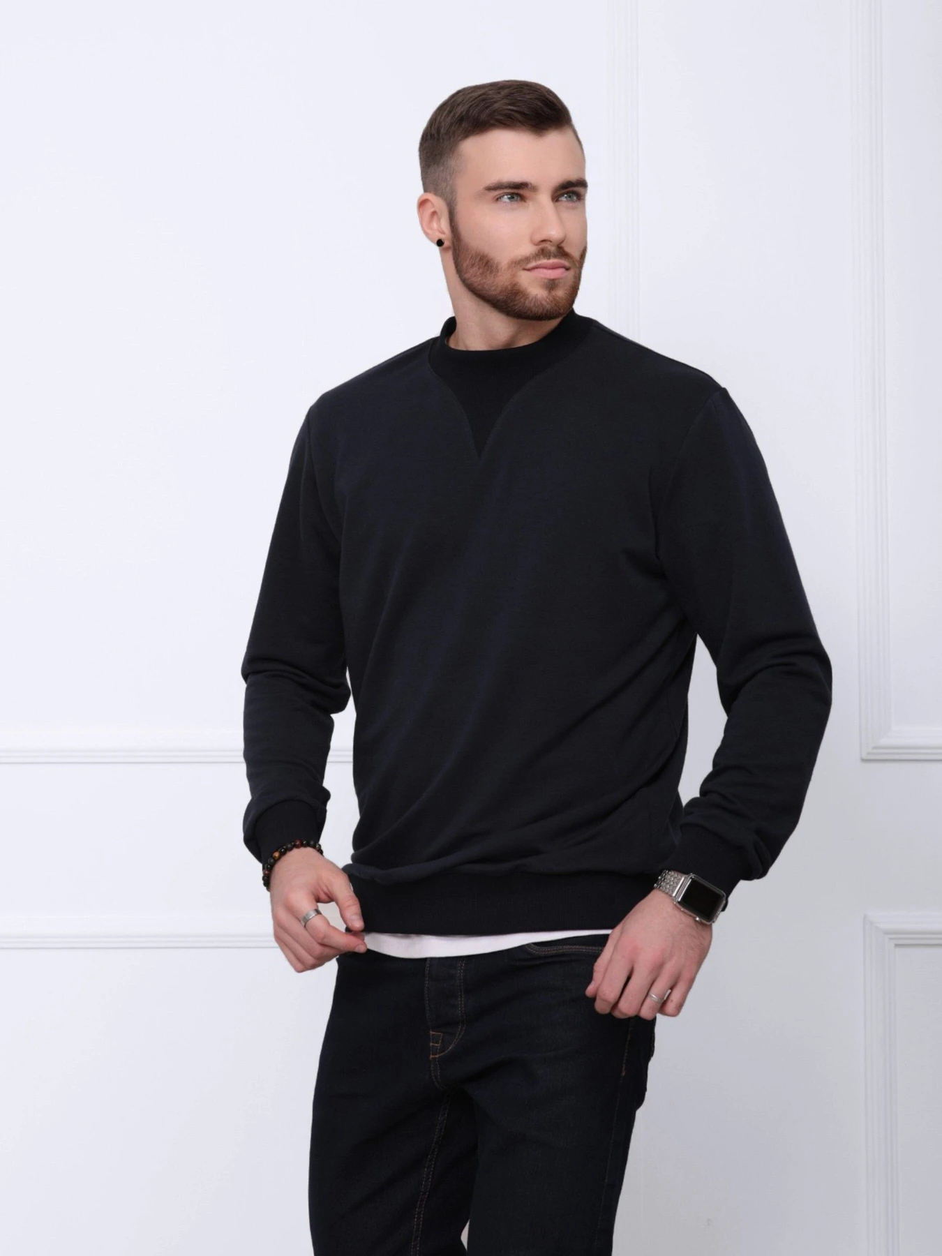 Худи и свитшоты ISSA Plus модель GN-419_darkblue Худи и свитшоты ISSA Plus модель GN-419_darkblue Фото