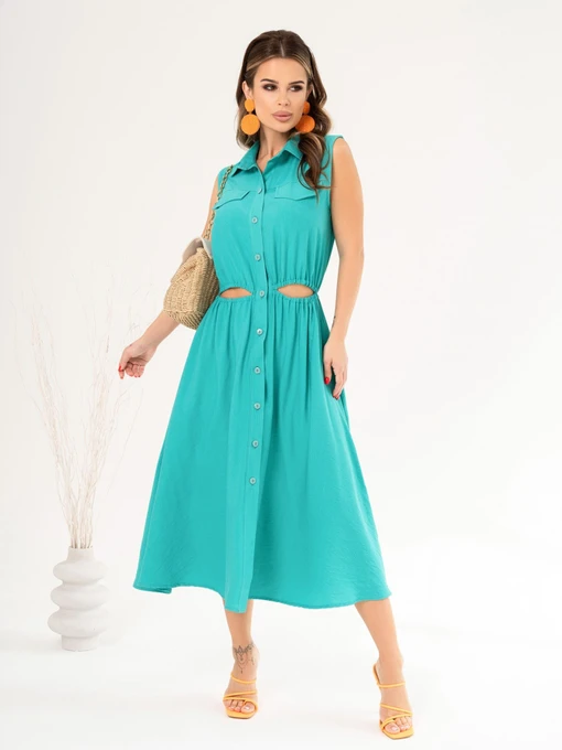 Платья ISSA Plus модель 14080_turquoise Фото