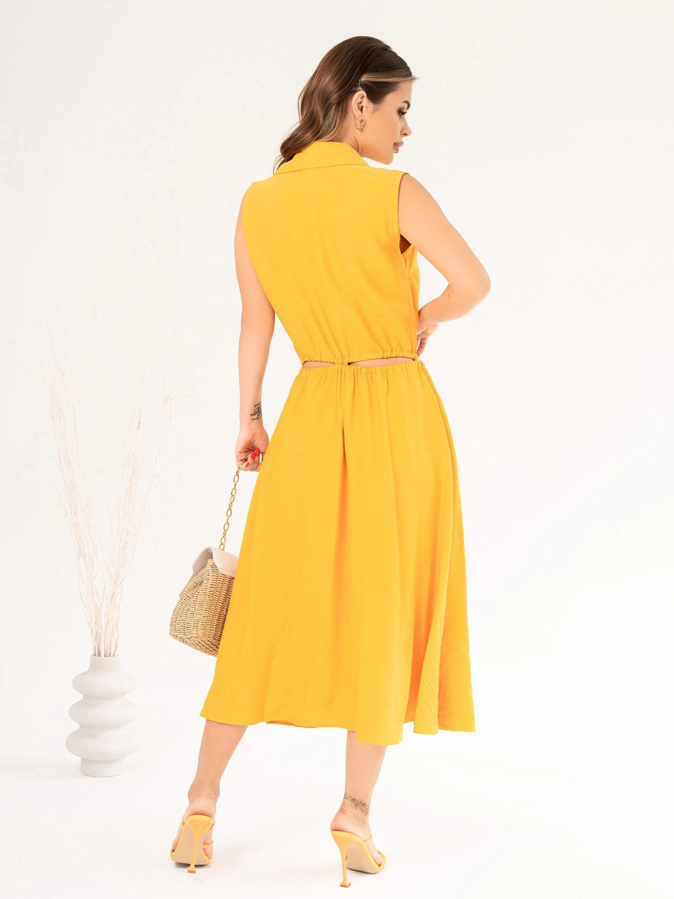 Платья ISSA Plus модель 14080_mustard Фото