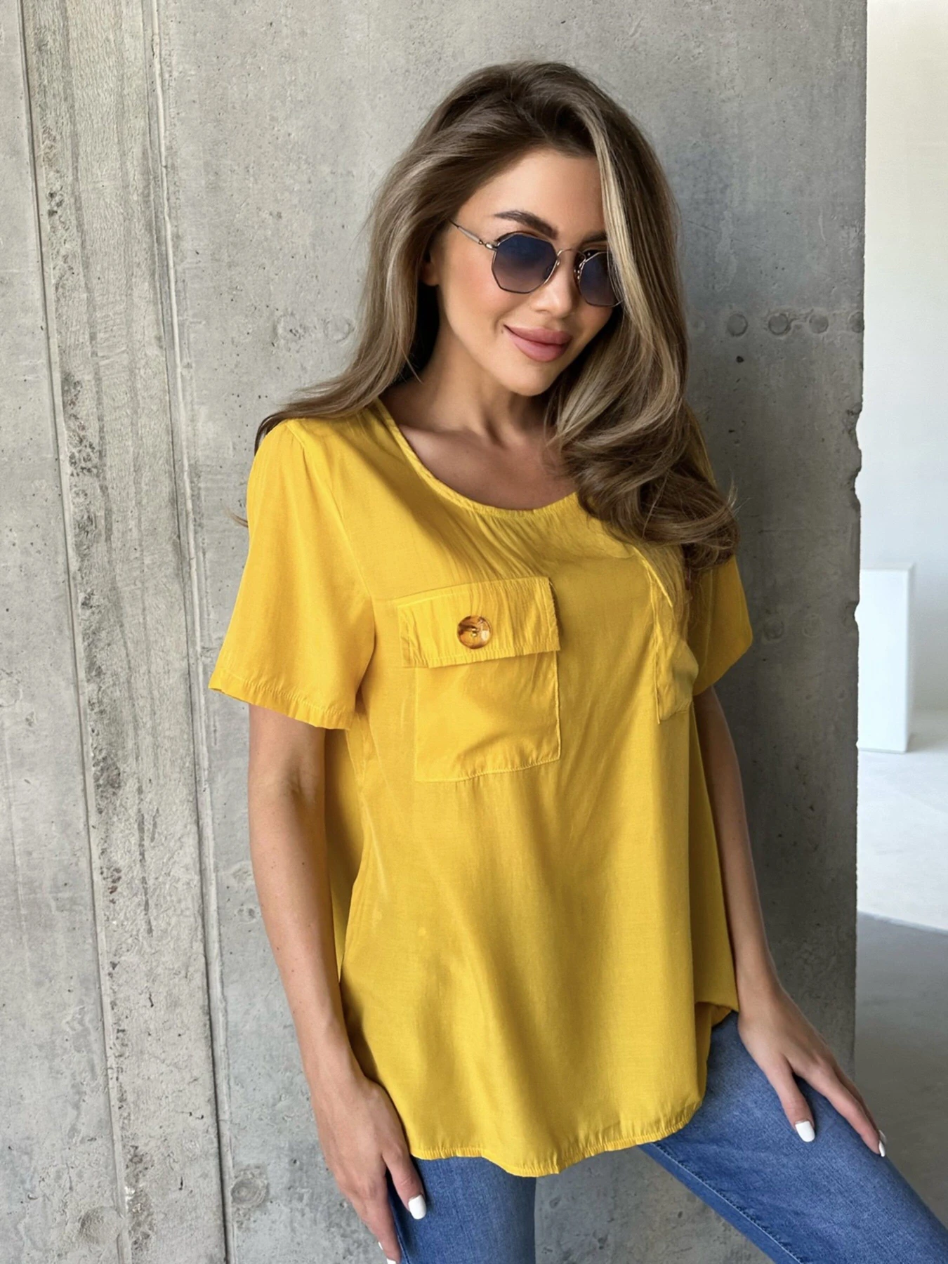 Рубашки ISSA Plus модель WN20-493_mustard Фото