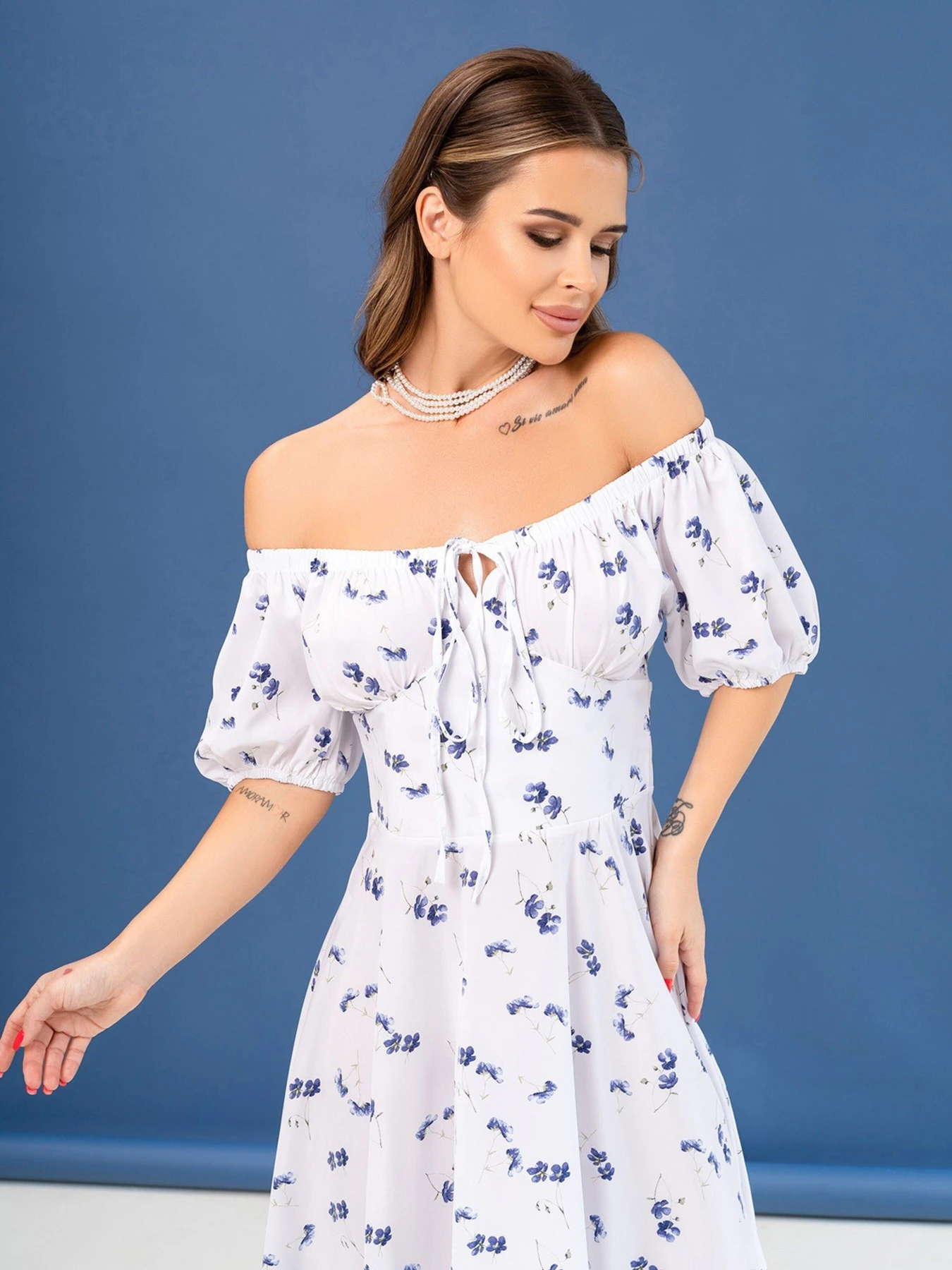 Сукні ISSA Plus модель SA-474_whiteblue Сукні ISSA Plus модель SA-474_whiteblue Фото