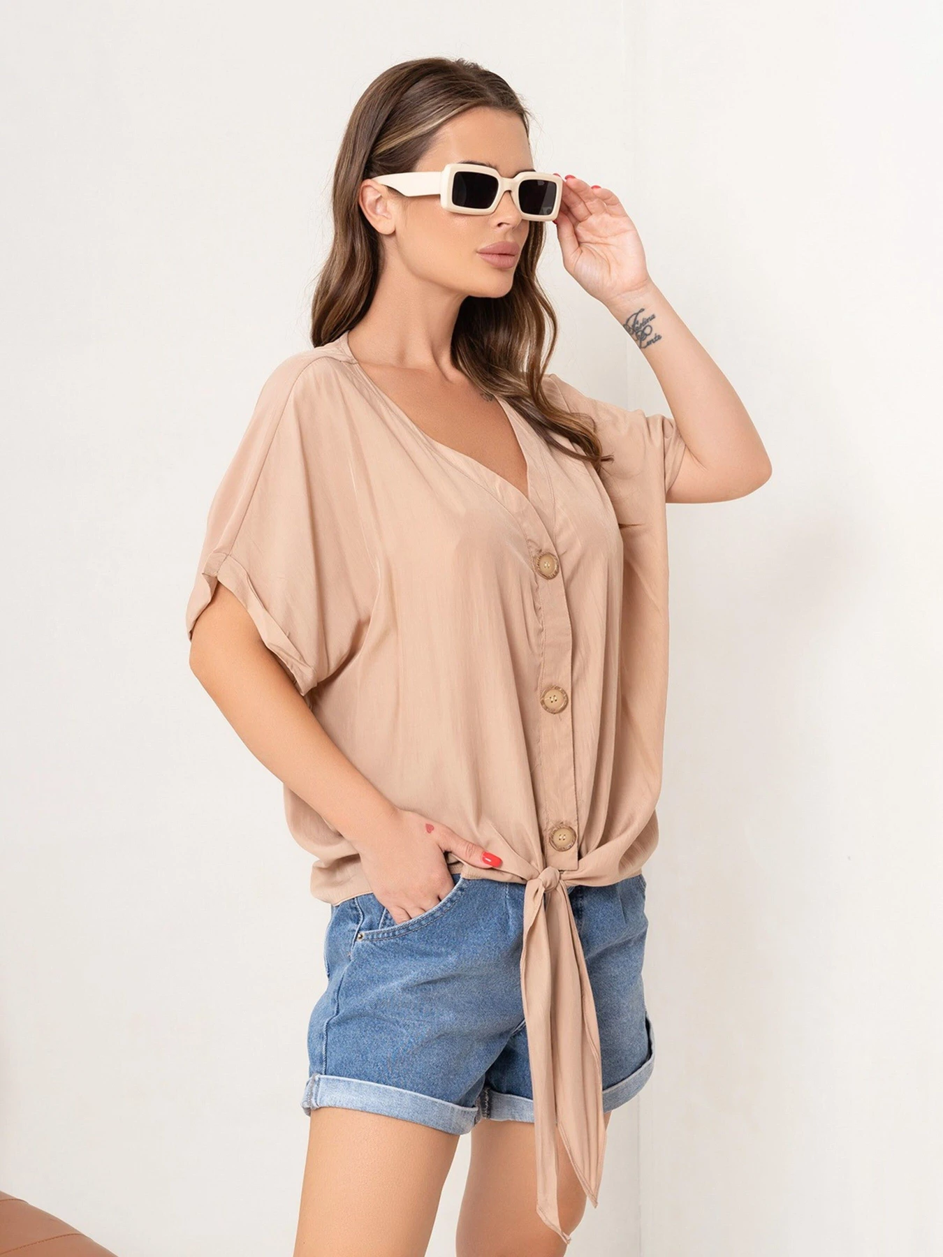 Сорочки ISSA Plus модель WN20-494_beige Фото