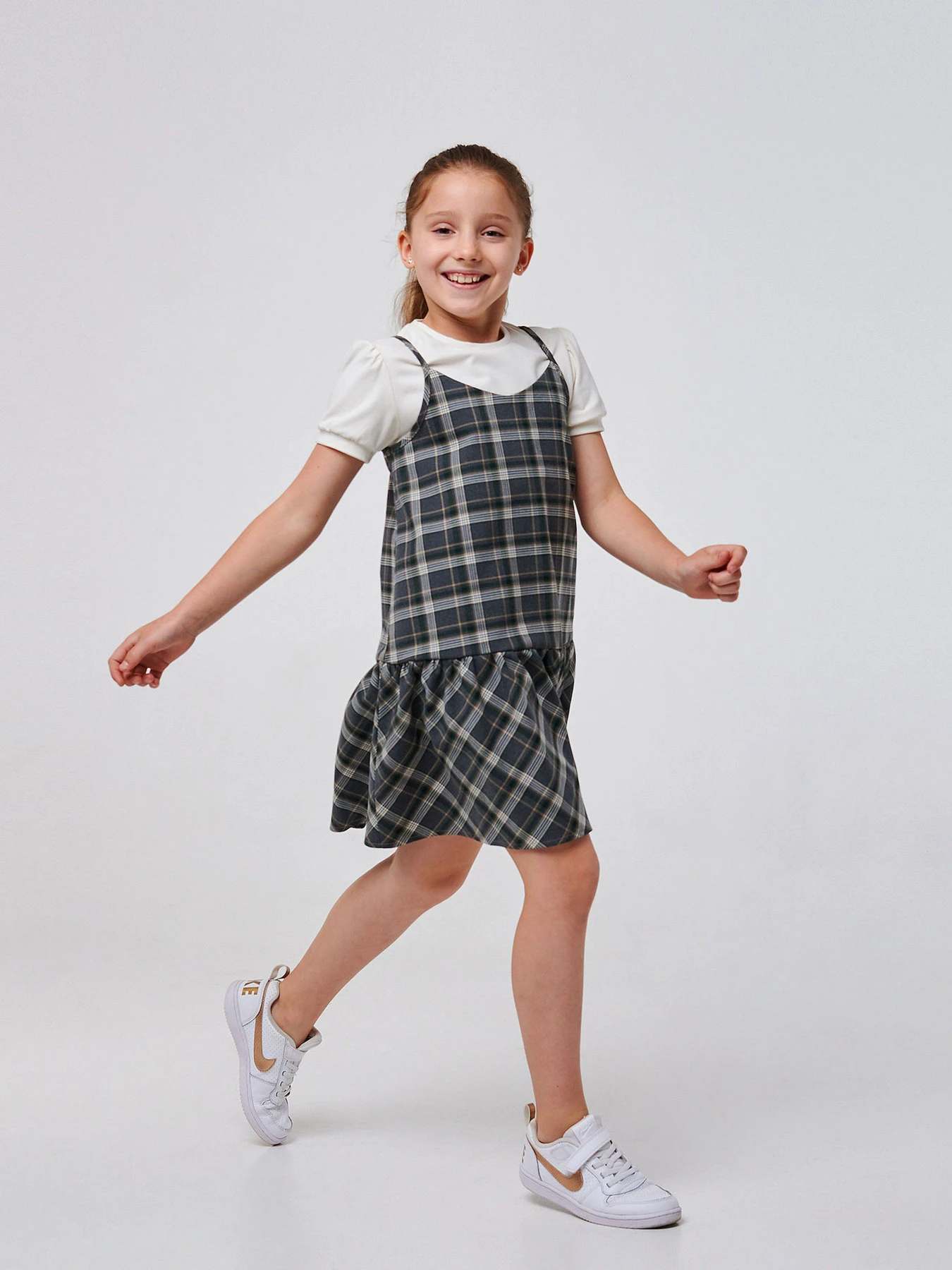 Платья SMIL модель smil_120362-sero-zelenaa-kletka Фото