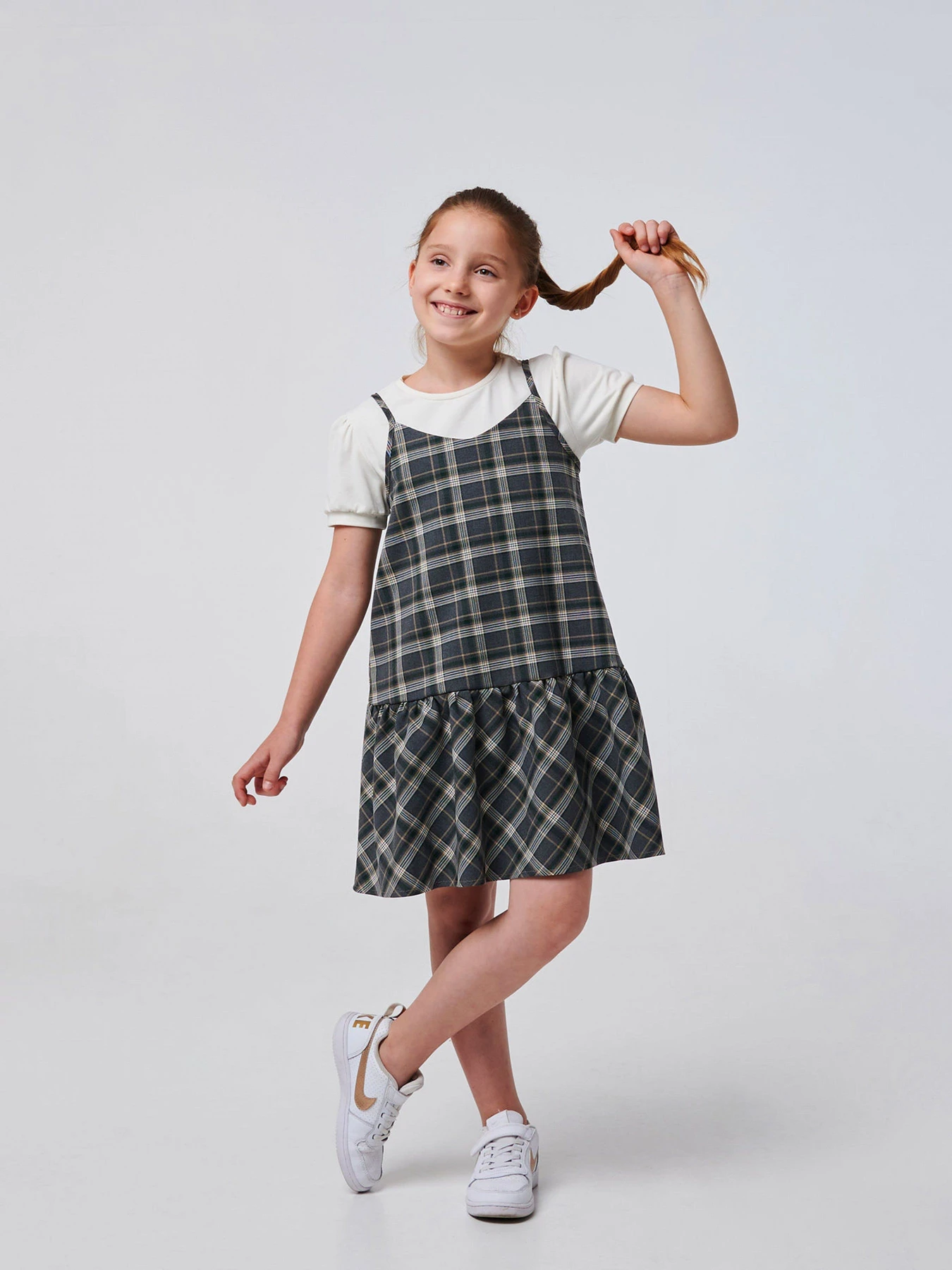 Платья SMIL модель smil_120362-sero-zelenaa-kletka Фото