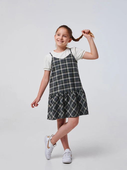 Платья SMIL модель smil_120362-sero-zelenaa-kletka Фото