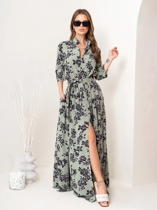 Сукні ISSA Plus модель 14070_olive Фото