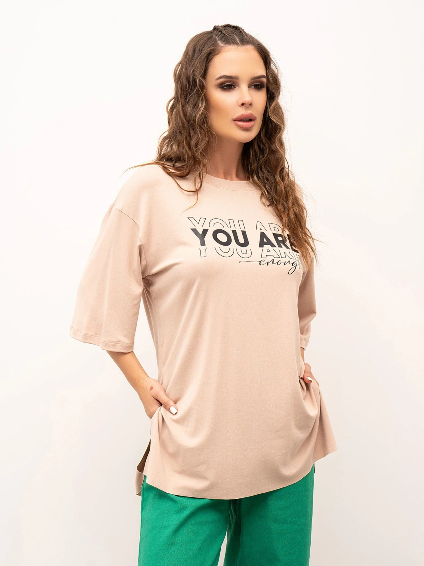 Футболки и поло ISSA Plus модель 13978_beige Футболки и поло ISSA Plus модель 13978_beige Фото