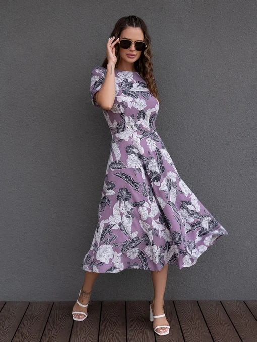 Платья ISSA Plus модель 14082_lilac Фото