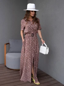 Сукні ISSA Plus модель 14086_brown Фото