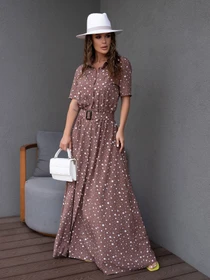 Сукні ISSA Plus модель 14086_brown Фото