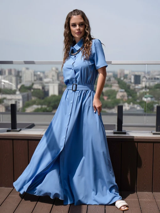 Платья ISSA Plus модель 14089_blue Фото