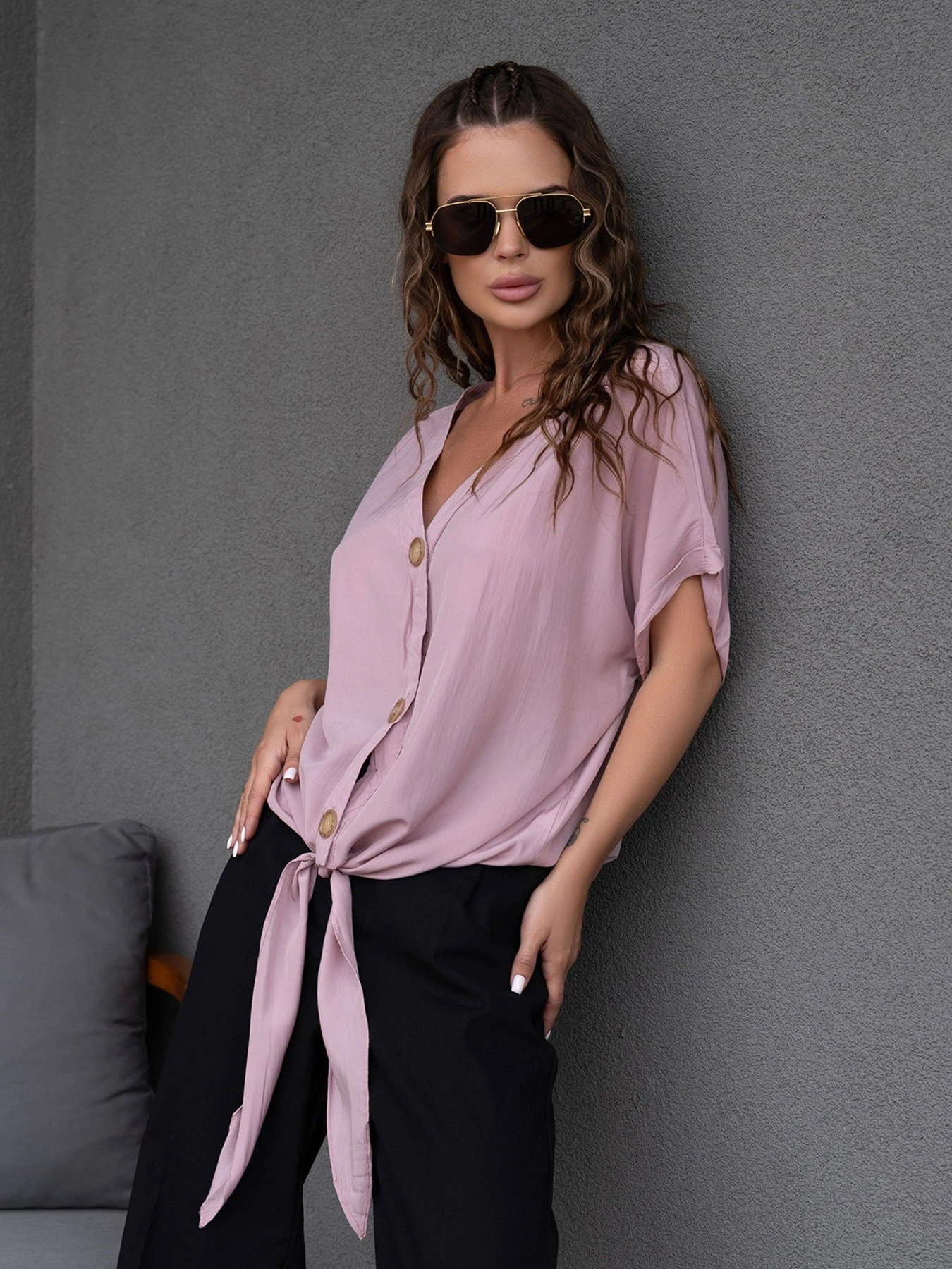 Сорочки ISSA Plus модель WN20-494_lilac Фото