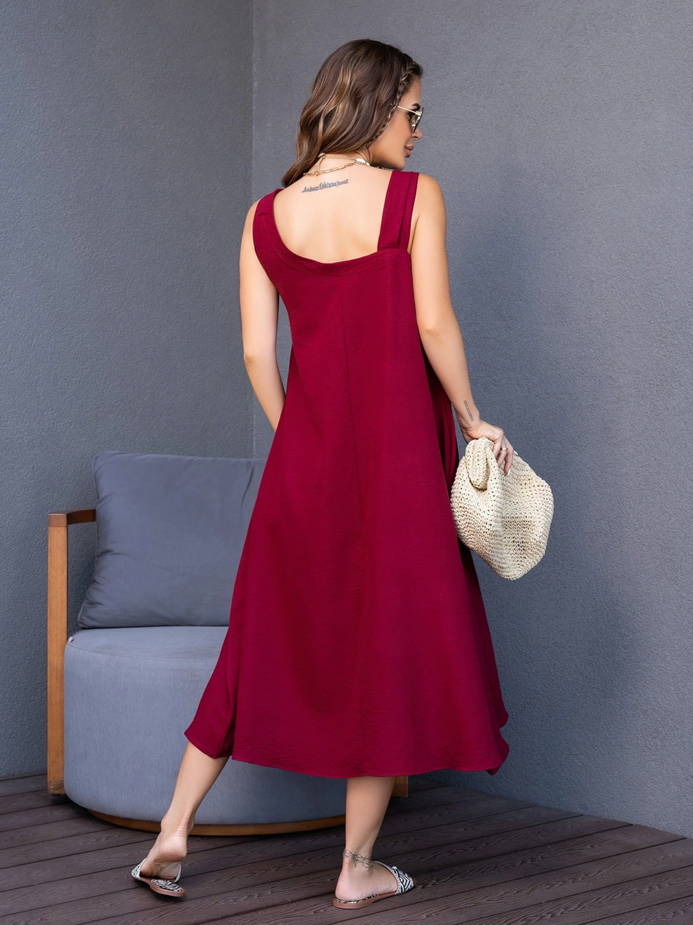 Сукні ISSA Plus модель 14123_burgundy Сукні ISSA Plus модель 14123_burgundy Фото