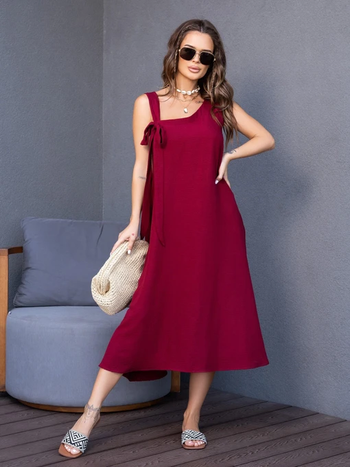 Платья ISSA Plus модель 14123_burgundy Фото