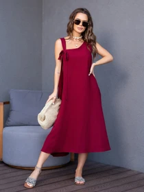 Платья ISSA Plus модель 14123_burgundy Фото